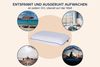 casimum Nackenstützkissen ergonomisches Reisekissen SUPER TRAVEL, Nackenkissen aus Memory Schaum, Füllung: Memory Foam (Memory Schaum), Bezug: Blau, Rückenschläfer, Seitenschläfer, stützend und bequem für unterwegs, 40x25x10cm mit blauem Bezug Bild 4