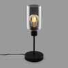 BRILONER – Nachttischlampe, Rauchglas, Kabelschalter Schreibtischlampe, Tischlampe E27 für Home Office, Leselampe, Schwarz Bild 2