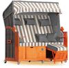 Strandkorb Hanse Ostsee Klassik XXL 2,5 Sitzer - Creme Weiß Blockstreifen, 160 x 166 x 78 cm Bild 2