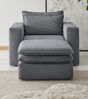 Sessel Pesaro in grau Cord Set inkl. Hocker Bild 2