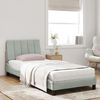 vidaXL Bett mit Matratze "Hanko" Hellgrau 90x200 cm Samt 3208574 Bild 3