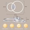 Nettlife LED Deckenleuchte Wohnzimmer 2 Ringe Schwarz/Weiß/Silber Modern 23W Deckenlampe 40.5CM, Nicht dimmbar, LED fest integriert, Warmweiß, für Wohnzimmer Schlafzimmer Flur Büro Balkon Küche Bild 3