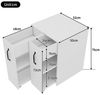 Flieks Bücherregal mit Rollen und 2 Schubladen Weiß/Schwarz, B52/T50/H75 cm 1-tlg, Mehrzweckschrank mit 6 Fächern Büroschrank Holzschrank Beistellschrank Bild 2
