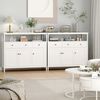 Homfa Sideboard Küchenschrank, mit 3 Schubladen 3 Türen Buffetschrank weiß 108x38x98,5cm Bild 3