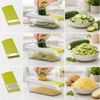 Haushalt International Gemüsehobel Küchenhelfer Küchenmandoline 3 Aufsätze Kunststoff, Kunststoff, (Stück, 1-St, Packung), Gemüseschneider, Raspel, 1,4 Liter, Julienne, Hobel Bild 2