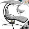 KESSER® Schwebeliege mit Sonnenschirm, Stahl / Polyester grau, 100 x 200 x 200 cm Bild 5