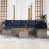 vidaXL Gartensofa-set mit Kissen mit Speicher 9 pcs Grau Poly-Rattan 3359472 Bild 3