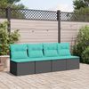 vidaXL Gartensofa mit Kissen 4-Sitzer Schwarz Poly Rattan 366027 Bild 3
