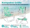 HOMECALL Klappstuhl Strandstuhl Leicht Klappbar Camping, 5-fach verstellbare Rückenlehne (Bis150KG Aluminiumrahmen, groBe Kuhitasche und Aufbewahrungstasche, 2 St), Seitentaschen, Kopfstütze, Schultergurten, Handtuchhalter Bild 2