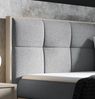Boxspringbett Bett THANOS 180x200cm Lancelot Eiche Stoff Grau inkl. Bettkasten Bild 2