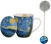 DUO ART GALLERY Becher 400 ml mit Teesieb STARRY NIGHT inspired by Van Gogh, New Bone China Porzellan Bild 2