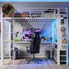 Bett 90x200 cm mit Schreibtisch und LED-Beleuchtung – Hochbett mit Stauraum und Steckdose Bild 2