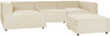3-Sitzer Ecksofa 'APRIC', Beige, Leinen, mit Ottomane, Rechts Bild 4
