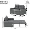 MODFU Schlafsofa Flexibler Tisch mit verstellbarer Größe, Ideal für platzoptimierte Nutzung in Wohn- oder Schlafbereich 1 Teile, Mit USB-Anschluss, Maße: 131x81x94 cm, modernes Design Bild 4
