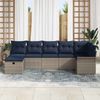 vidaXL Gartensofa-set mit Kissen 7 pcs Grau und Marineblau Poly-Rattan 3358904 Bild 3