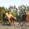 Sunula Campingstuhl Faltbar Anglerstuhl Ultraleicht Faltstuhl mit Armlehnen, mit Getränkehalter, mit Tragetasche, bis max. 100 kg, Schwarz Bild 2