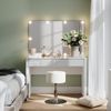Schminktisch Annabelle Weiß Hochglanz/Weiß 110 cm mit LED-Beleuchtung und Hocker Vicco Bild 3