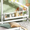 Kinderbett, Hausbett mit Rausfallschutz, Lattenrost und Regal, 90x200 cm, Einzelbett, Holzbett Bild 5