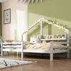 Kinderbett, Hausbett mit Rausfallschutz, Lattenrost und Regal, 90x200 cm, Einzelbett, Holzbett Bild 4