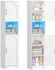 Badezimmerschrank, Badschrank, Hoher Schrank Mit Farbwechselnden Led-Leuchten Und 2 Türen, Verstellbare Einlegeböden, Wohnzimmer, Badezimmer, 30 X 40 X 170 cm, Weiß Bild 2