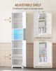 Badezimmerschrank, Badschrank, Hoher Schrank Mit Farbwechselnden Led-Leuchten Und 2 Türen, Verstellbare Einlegeböden, Wohnzimmer, Badezimmer, 30 X 40 X 170 cm, Weiß Bild 5