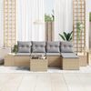 vidaXL Garten-Sofa-Set mit Kissen 5 pcs Beige und Hellgrau Poly-Rattan 3355699 Bild 3