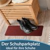 ANRO Fußmatte POET Schuhparkplatz schmal Schmutzfangmatte Unifarben, eckig, Höhe: 3 mm, Schuh-Abstellplatz rutschfest 25x60cm Kräusel Rot wasserdicht Bild 2