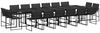 vidaXL 17-tlg. Garten-Essgruppe mit Kissen Schwarz Textilene 3295082 Bild 2