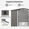 Gerätehaus aus Verzinktem Stahl mit Fundament & Doppeltüren & Rampe 260 x 207 x 180 cm Grau Bild 4