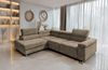Goldstoff Ecksofa mit Schlaffunktion, Cord Couch für Wohnzimmer - Cord Ecksofa, Cord Sofa VOYAGE 2 Teile, Großer Bettkasten Bild 2