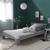 Einzelbett mit Bettkasten 90x200 Holzbett Futonbett Grau Kiefer Bett Bettgestell Massivholz Bild 2