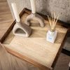 Nachttisch Tratin Mangoholz massiv, modernes schwebendes Design, Natur, mit Keramikplatte und 1 Schublade Bild 3