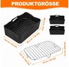 BlingBin Silikonform Heißluftfritteuse Zubehör für Ninja Dual Air Fryer AF400, (1er Set 4-tlg), Dual Zone Heißluftfritteusen Zubehör (2 Silikonpads + 2 Grillroste) Bild 2