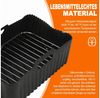 BlingBin Silikonform Heißluftfritteuse Zubehör für Ninja Dual Air Fryer AF400, (1er Set 4-tlg), Dual Zone Heißluftfritteusen Zubehör (2 Silikonpads + 2 Grillroste) Bild 4