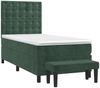 vidaXL Boxspringbett mit Matratze Dunkelgrün 100x200 cm Samt 3138070 Bild 2