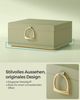 SONGMICS Schmuckkästchen 2 Ebenen, Schmuckkasten mit Griff, flexibles Schmucktablett, Schmuckbox, Schmuckaufbewahrung, schwebender Effekt, 20,5 x 24 x 11 cm, Weihnachten, lorbeergrün JBC165C02 Bild 2