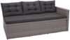 Poly-Rattan-Garnitur HWC-A29, Gartengarnitur Sitzgruppe Lounge-Esstisch-Set Sofa ~ grau, Kissen grau + Bank Bild 4