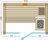 Infraworld Gracil Complete Multifunktionssauna mit Infrarotstrahler in Espe 210x140x210cm Bild 4