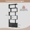 COSTWAY Bücherregal 6 Ebenen Standregal, 183 x 70 x 23 cm, aus Holz Bild 3