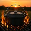 RÖSLE VARIO Dutch Oven, Hochwertiger Dutch Oven aus emailliertem Gusseisen, Deckel als Pfanne einsetzbar, mit Tragebügel, 5,5 l, 36 x 30 x 22,5 cm, Schwarz Bild 3