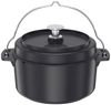 RÖSLE VARIO Dutch Oven, Hochwertiger Dutch Oven aus emailliertem Gusseisen, Deckel als Pfanne einsetzbar, mit Tragebügel, 5,5 l, 36 x 30 x 22,5 cm, Schwarz Bild 2
