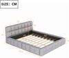 Merax Polsterbett Doppelbett 140x200cm mit Polsterumrandung Leinenstoff, Grau Bild 4