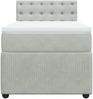 vidaXL Boxspringbett mit Matratze Hellgrau 90x200 cm Samt 3287638 Bild 4