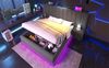 Polsterbett 160×200 cm mit hydraulischem Bettkasten, 360° LED & USB/Typ-C, Leinen Grau Bild 4
