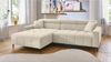 Massivart® Ecksofa SIMPLE Cord beige / 256 cm / Cordsofa, Sitztiefenverstellung / Kopfteilverstellung / Nosagfederung Bild 5