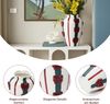 Hometopia Vase Keramik gestreift mit roten 3D-Schleifen, weiß/grün, Höhe 28 cm Bild 3