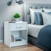CASARIA® Nachttisch mit Schublade 50cm Weiß Bild 2