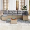 vidaXL Gartensofa-set mit Kissen 8 pcs Beige Poly-Rattan 3347357 Bild 3