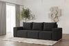 Sofa Designersofa ESTELLE 3-Sitzer mit Schlaffunktion in Stoff Poso Schwarz Bild 2