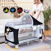 Reisebett Babybett Babyreisebett Kinderreisebett Laufstall Schaukelwiege +Tasche-schwarz Bild 5